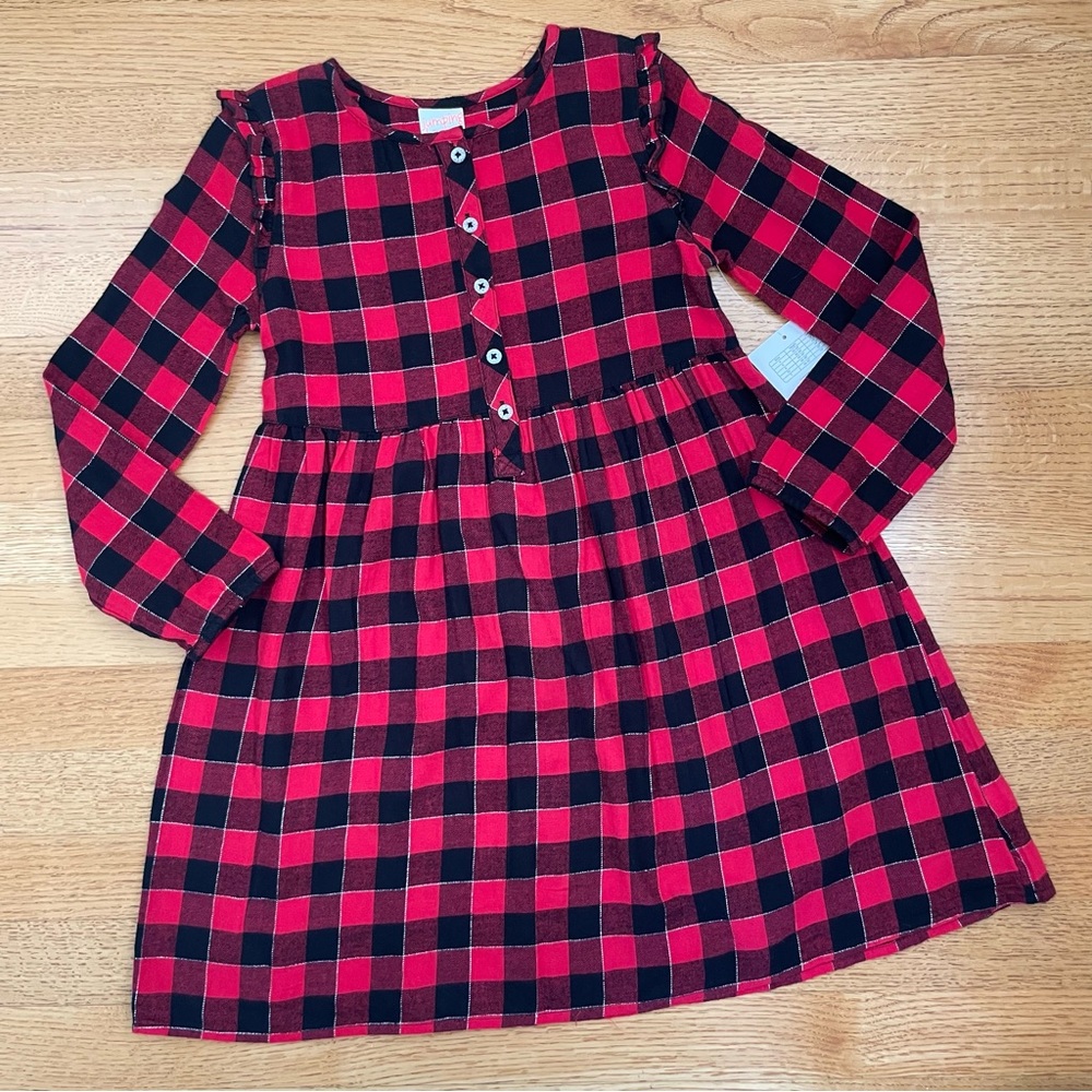 NWT: Jumping Beans Plaid Flannel Dress 6